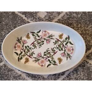 Botanical Garden Dog Rose 15 3/4" 1972 Portmeirion Oval Baker